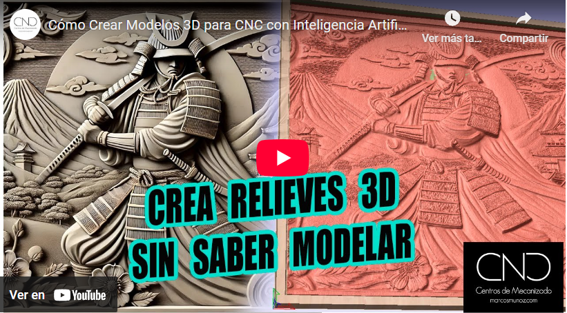 Vista previa del video que enseña a crear relieves 3D para CNC con inteligencia artificial, sin conocimientos de modelado