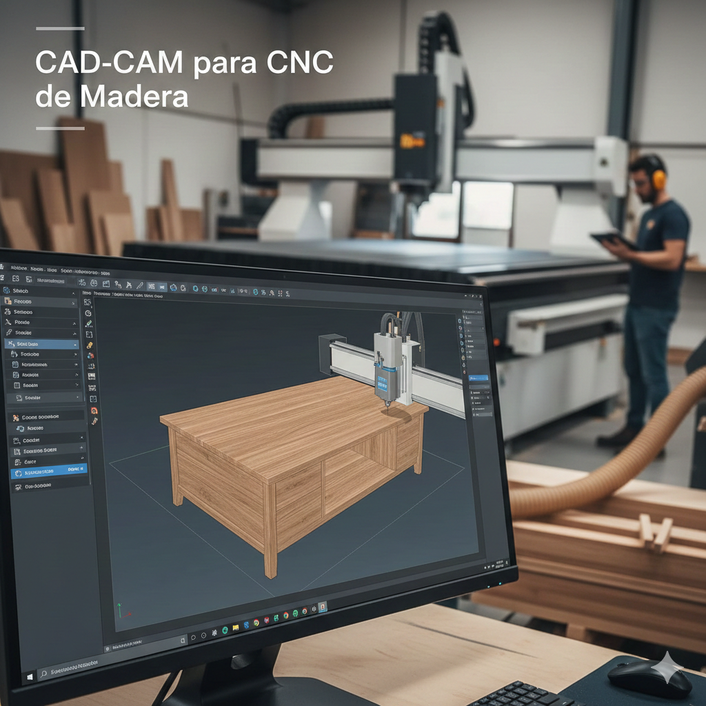 Diseño CAD CAM de un mueble y fabricación con una máquina CNC de madera