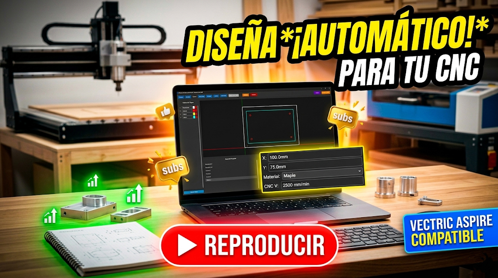software Micro-CAD Paramétrico v2.0 que arregla la carencia de diseño paramétrico en Vectric Aspire y permite diseñar con variables